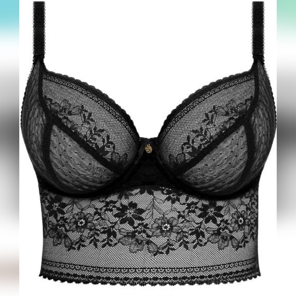 Beautiful Freya Women's Sydnie Underwire Longline Bra Black US 36DDD New w/ Tags